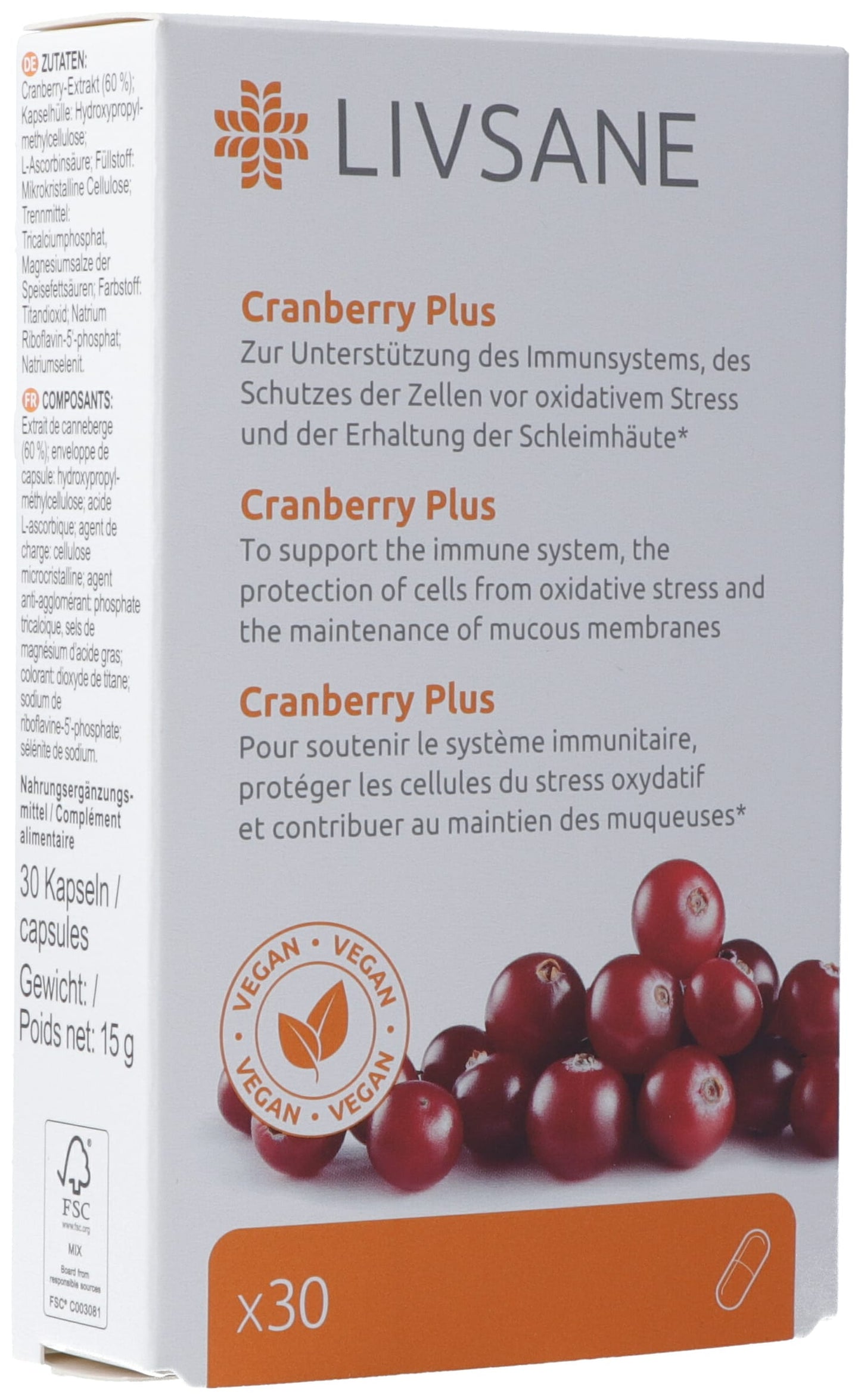 LIVSANE Cranberry Plus Kaps