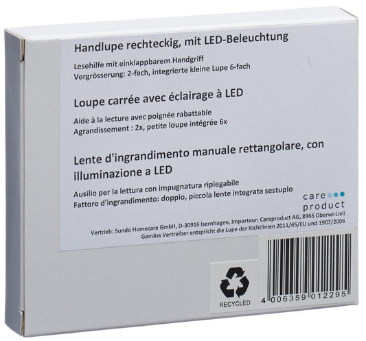 SUNDO Handlupe mit LED-Beleuchtung rechteckig