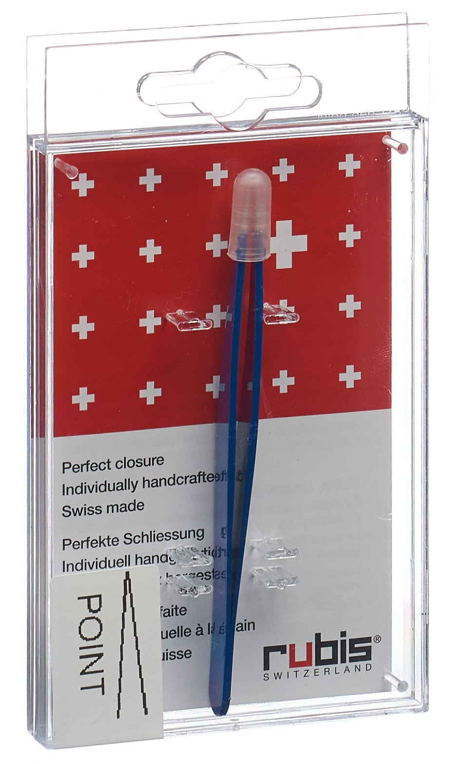 RUBIS Pinzette spitz blau Inox