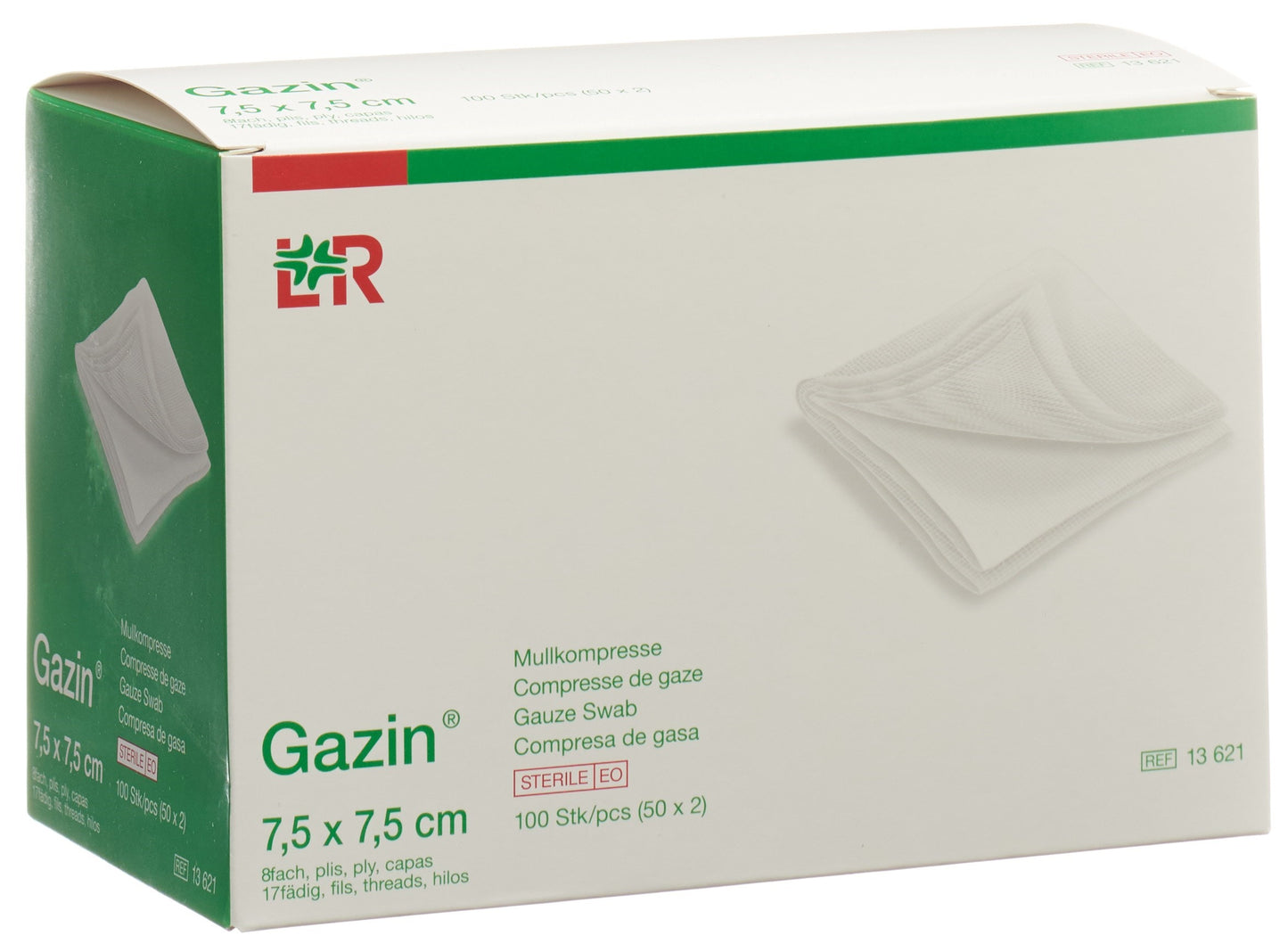 GAZIN Mullkompressen 7.5x7.5cm 8f st