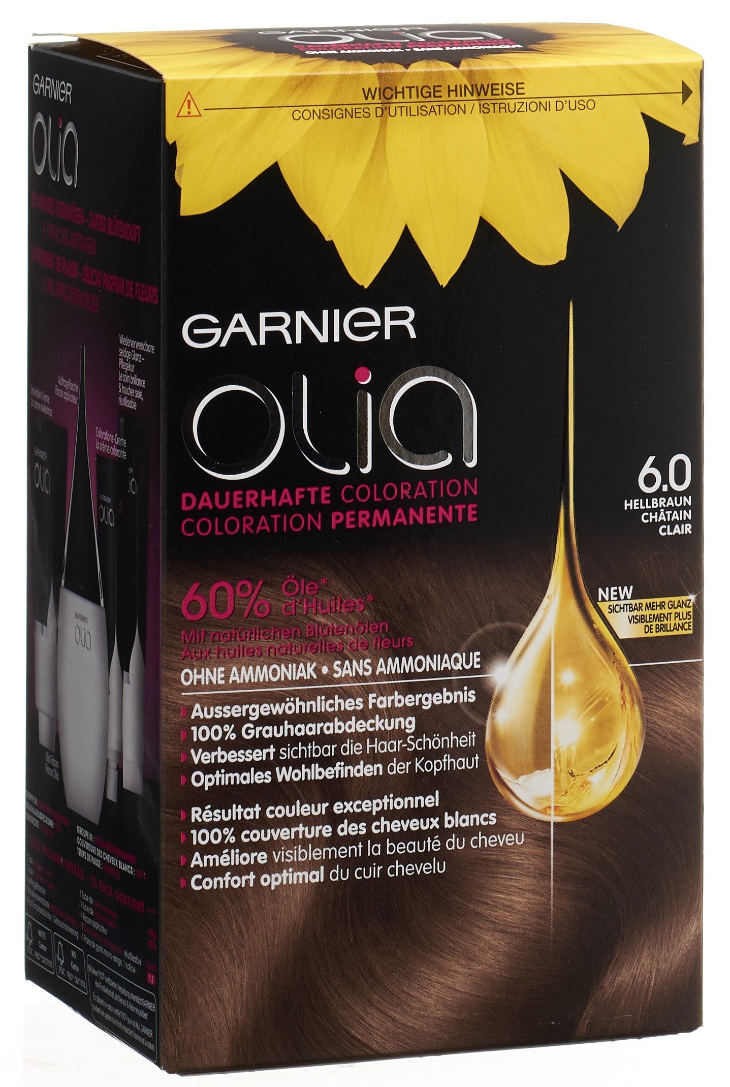 OLIA Haarfarbe 6.0 Hellbraun