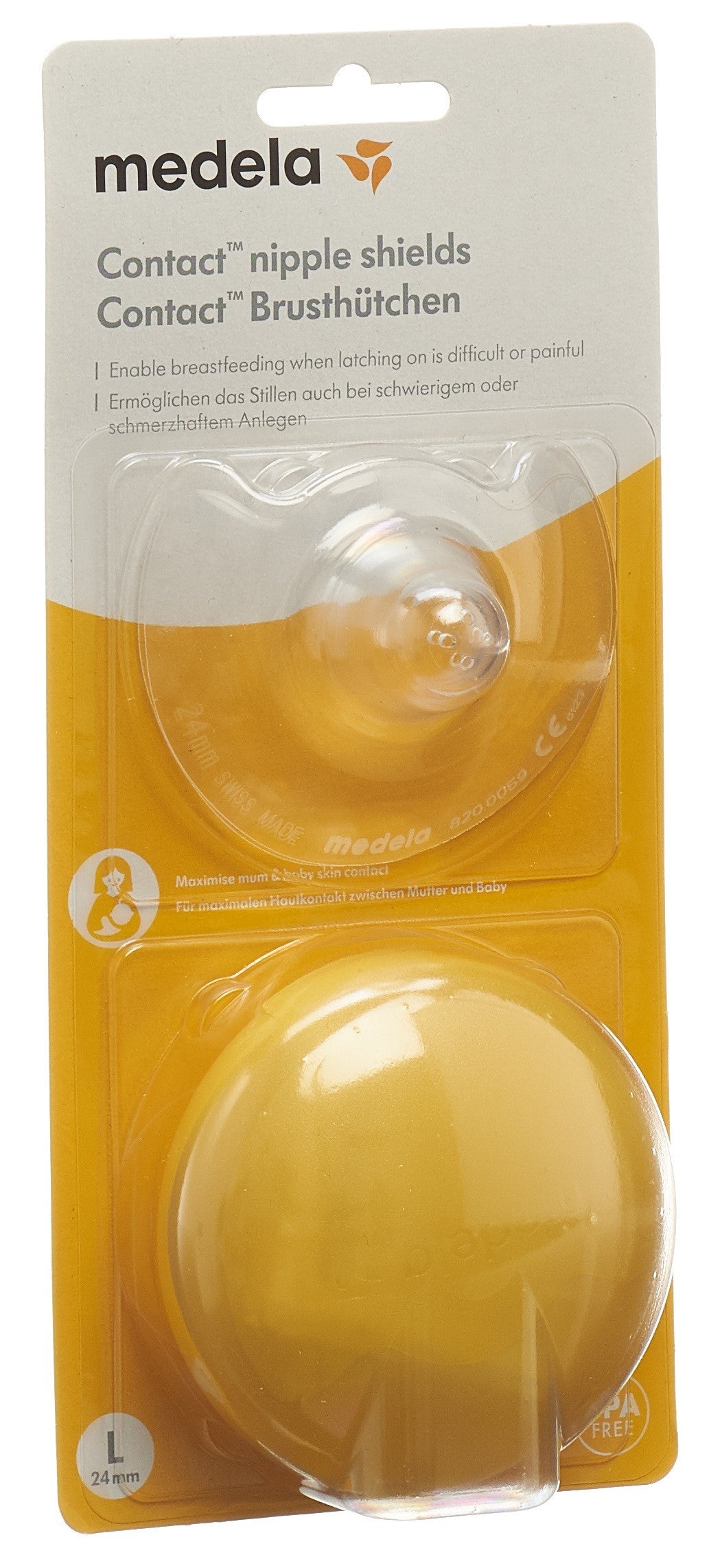 MEDELA Contact Brusthütchen L 24mm mit Box