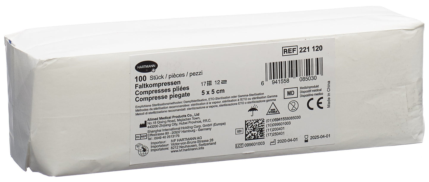 IVF Faltkompresse T17 5x5cm 12fach