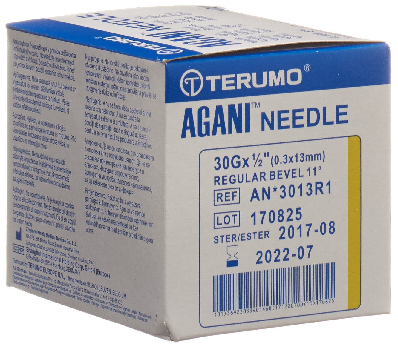 TERUMO Agani Einmalka 30G 0.3x13mm gelb