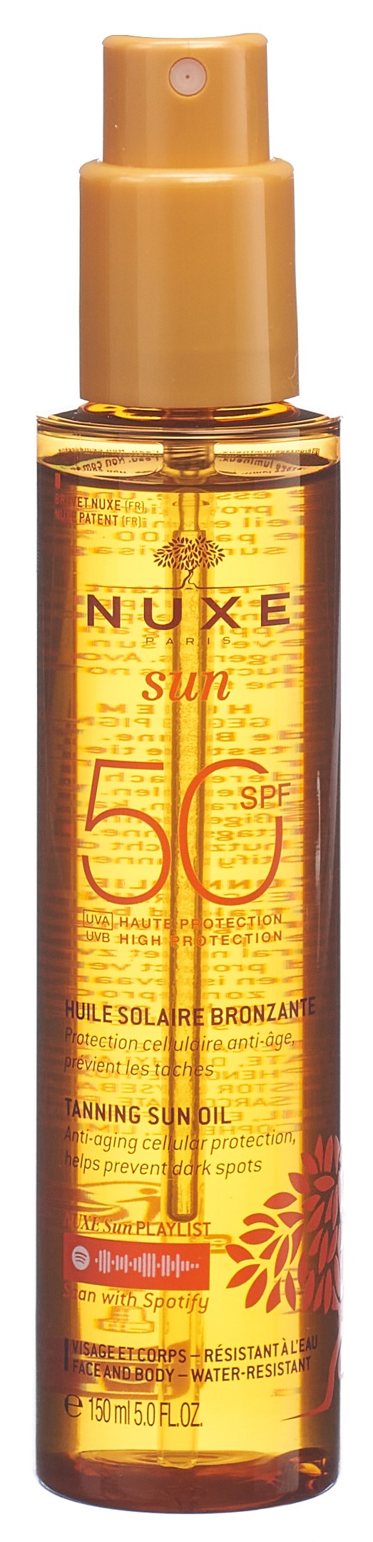 NUXE SUN Huile Bronz Vis&Corps Spf50