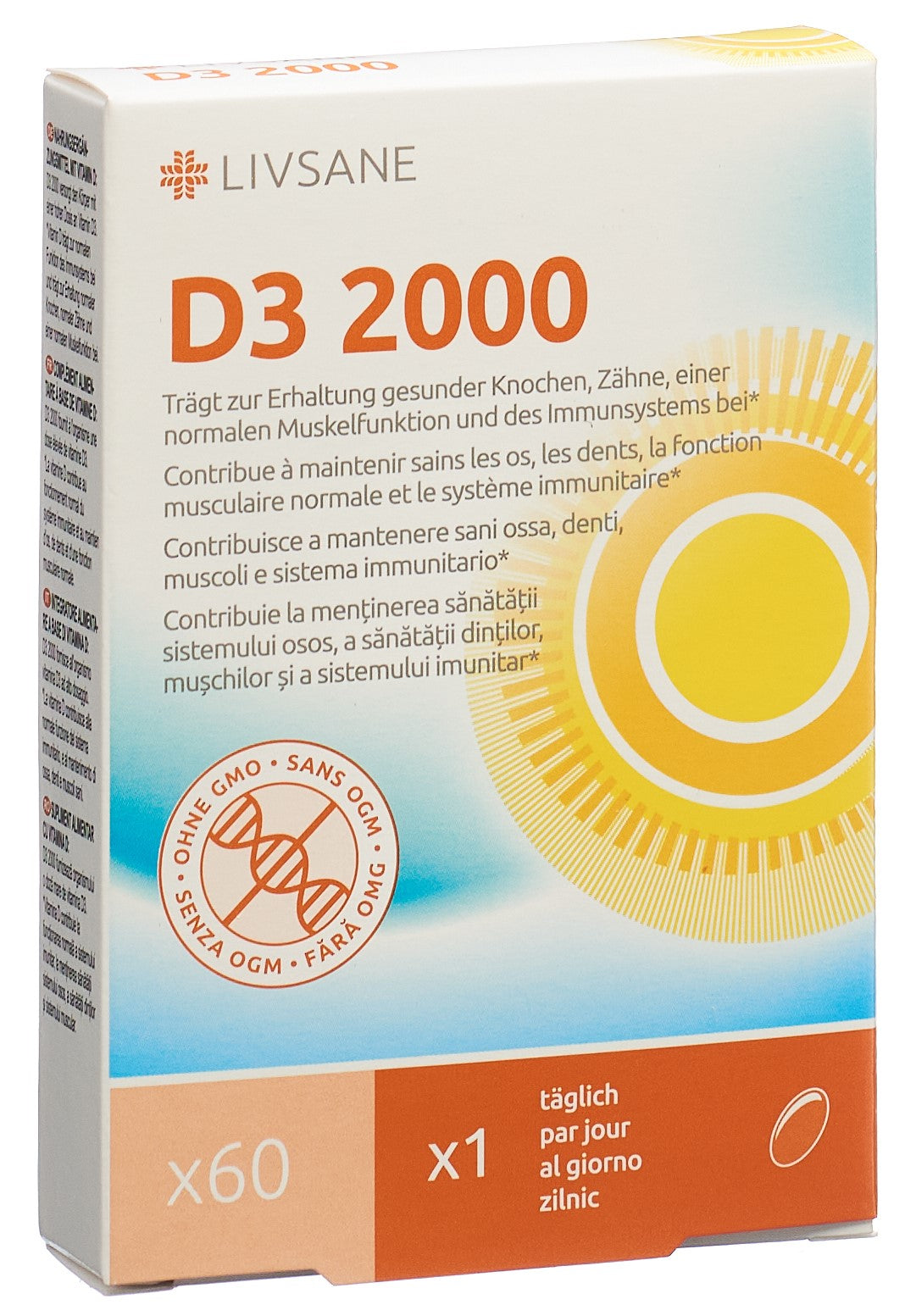 LIVSANE Vitamin D3 2000 Softgelkaps