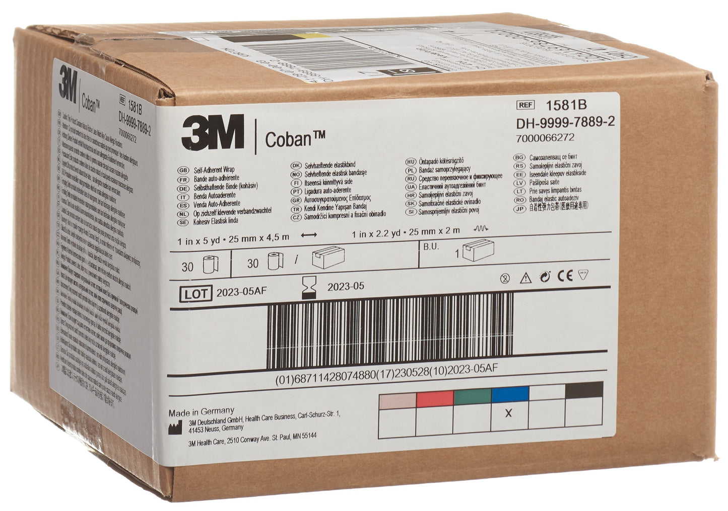 3M COBAN Elast Binde 2.6cmx4.57m blau