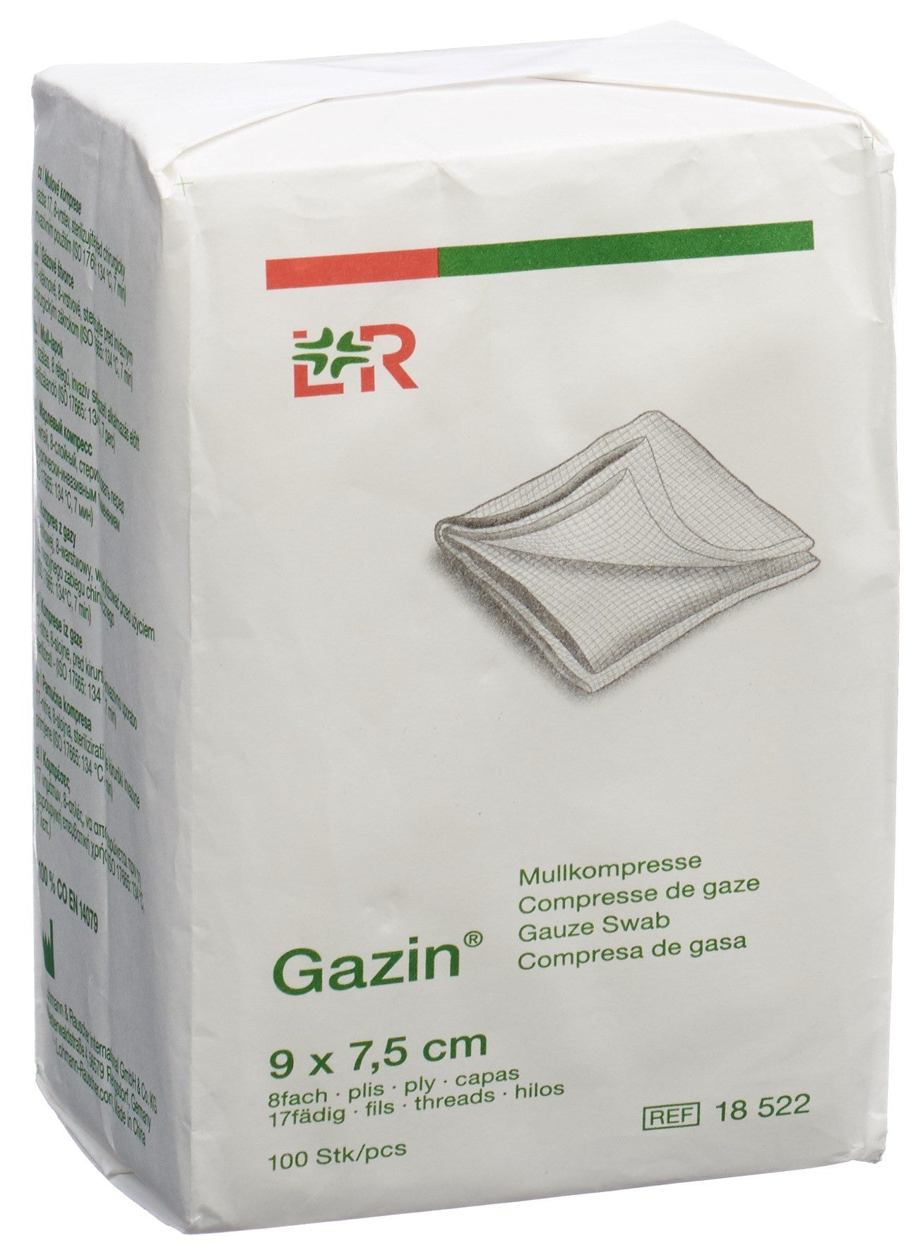 GAZIN Mullkompressen 9x7.5cm 8f unst