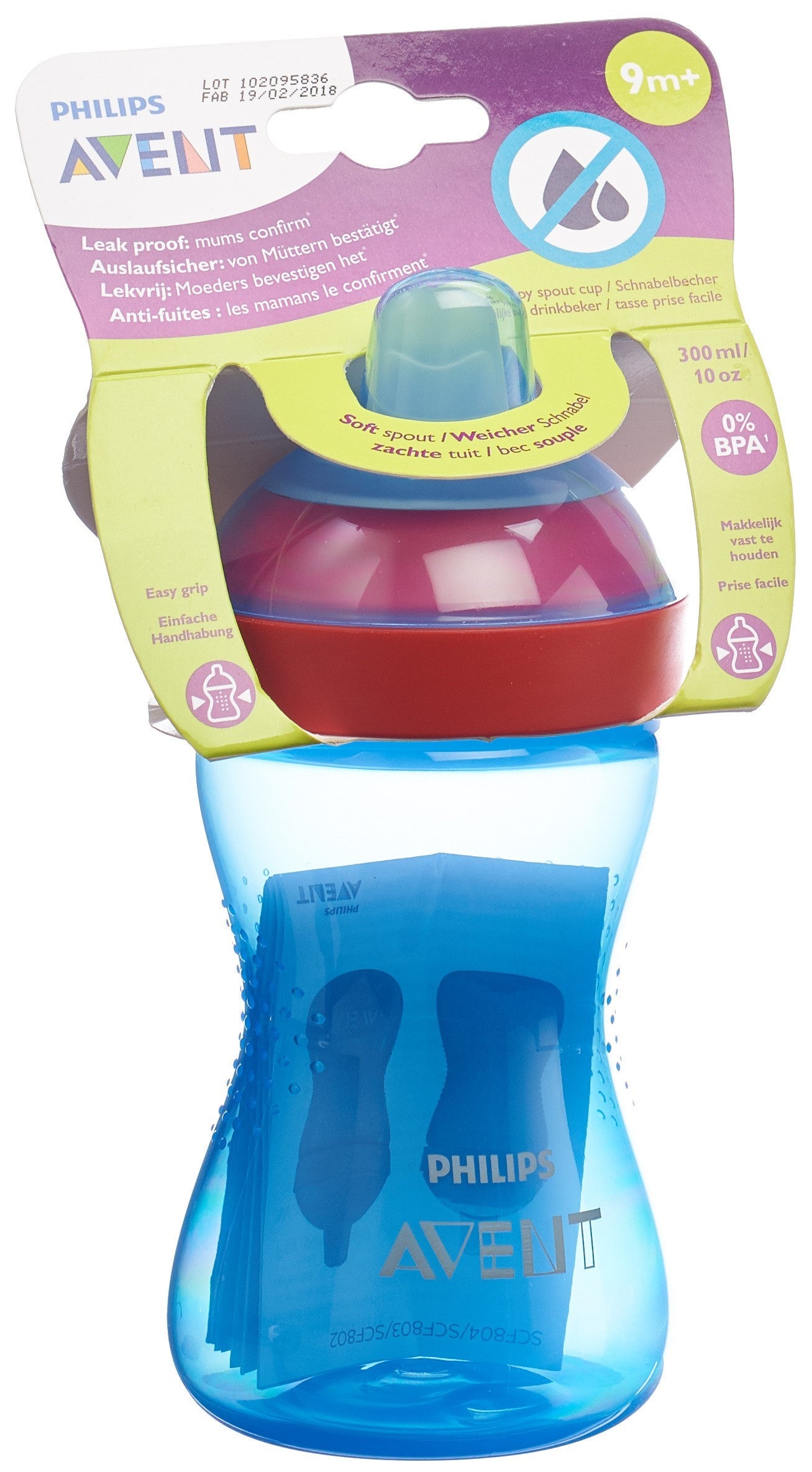 PHILIPS AVENT Schnabelbecher weich blau/rot