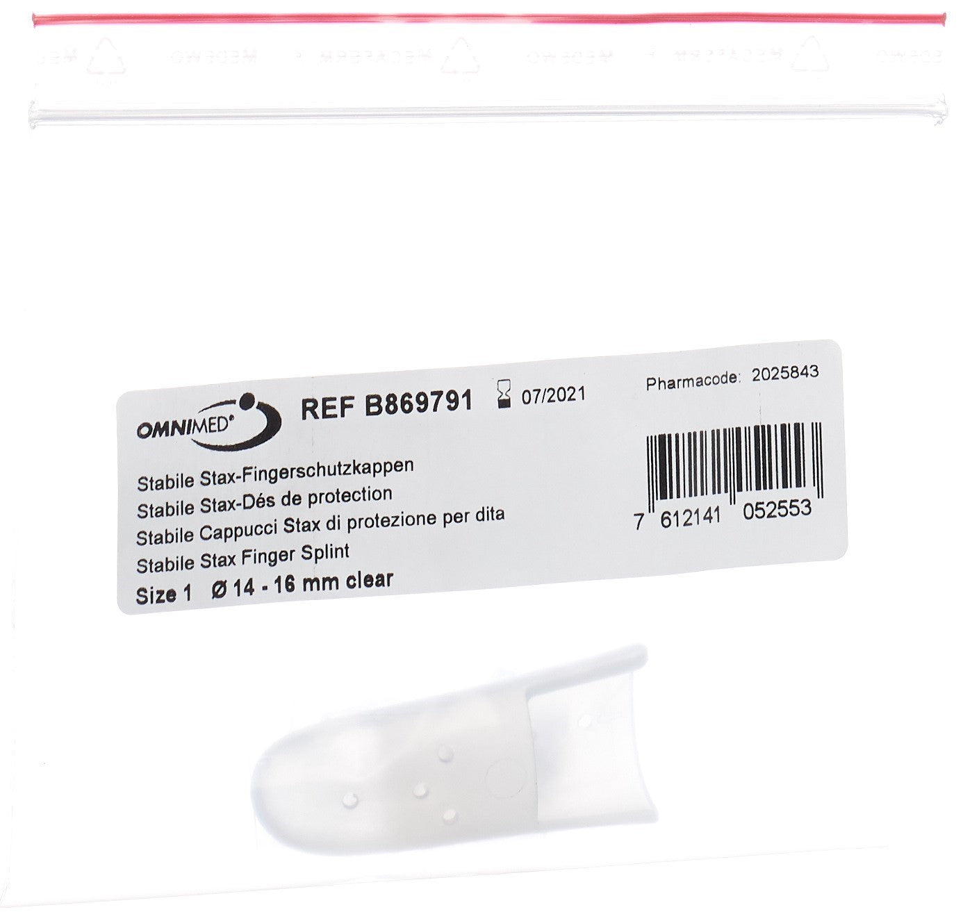 OMNIMED Stax-Fingerschutzkappen Gr1 perforie trans