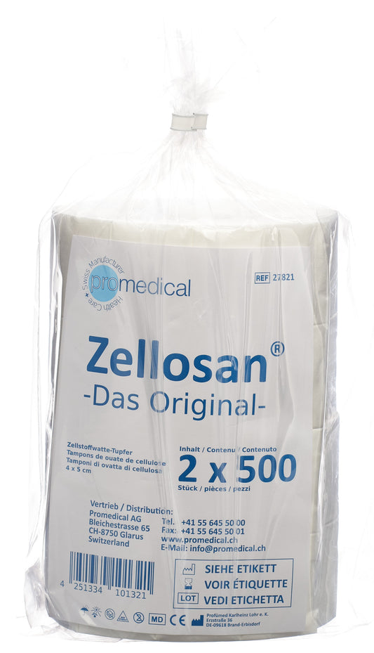 ZELLOSAN Zellstofftupfer 4x5cm unster
