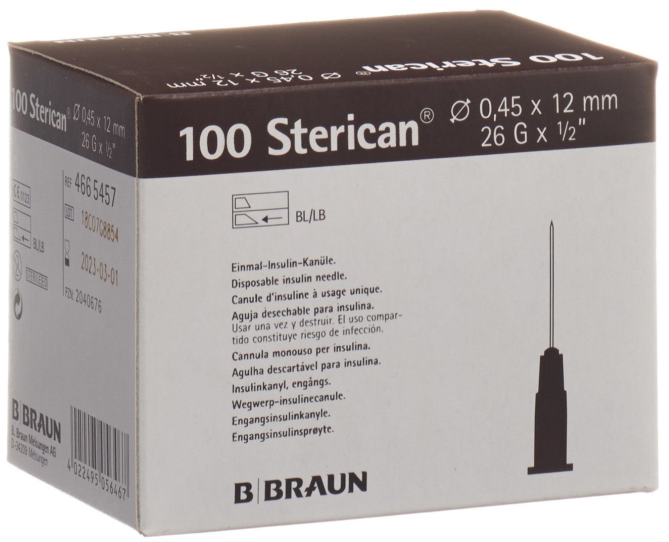 STERICAN Nadel 26G 0.45x12mm braun Luer