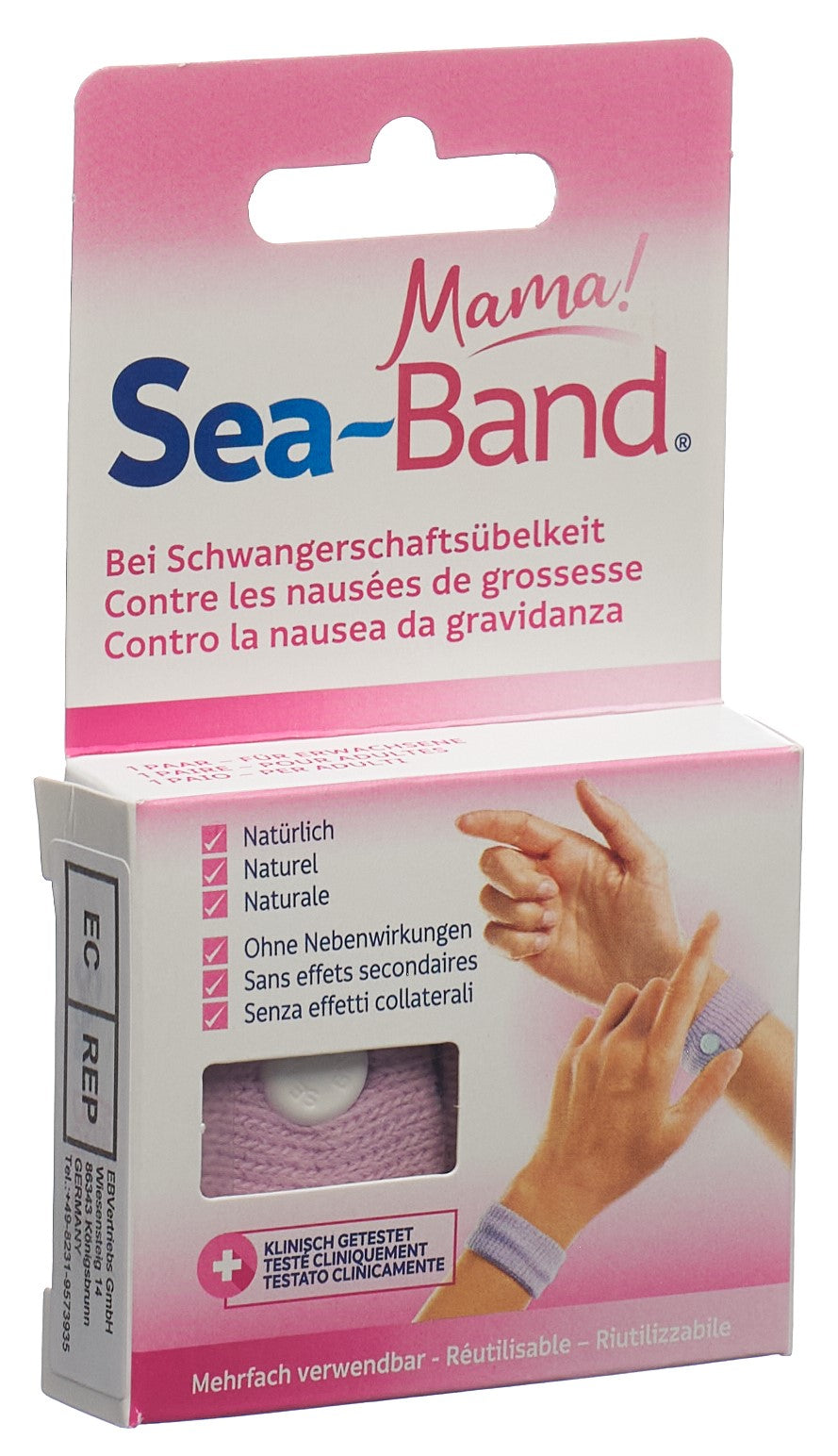 SEA-BAND Mama Akupressurband pink f Schwang