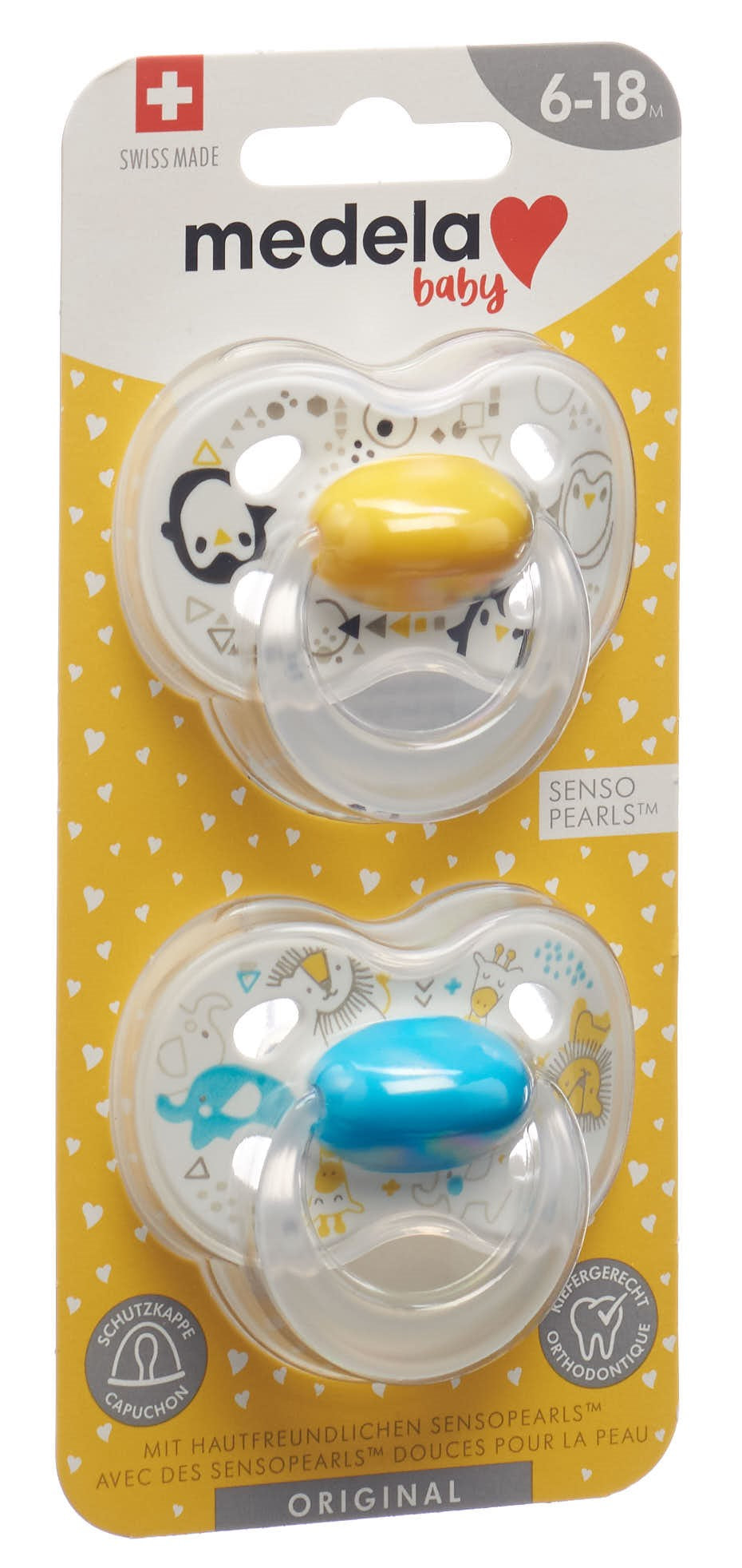 MEDELA Baby Nuggi Original 6-18 Gelb Blau