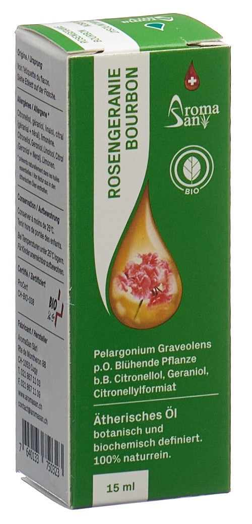 AROMASAN Rosengeranie Äth/Öl Schachtel Bio