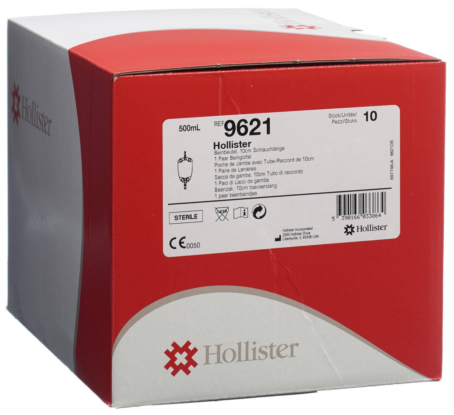 HOLLISTER Urin-Beinbeut 500ml Abl 10cm ster