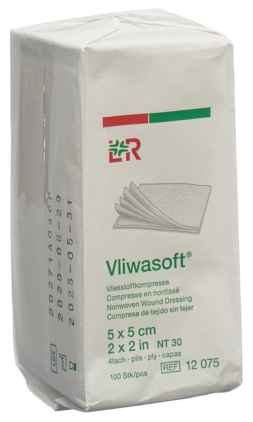 VLIWASOFT Vliesstoffkompr 5x5cm 4-lagig
