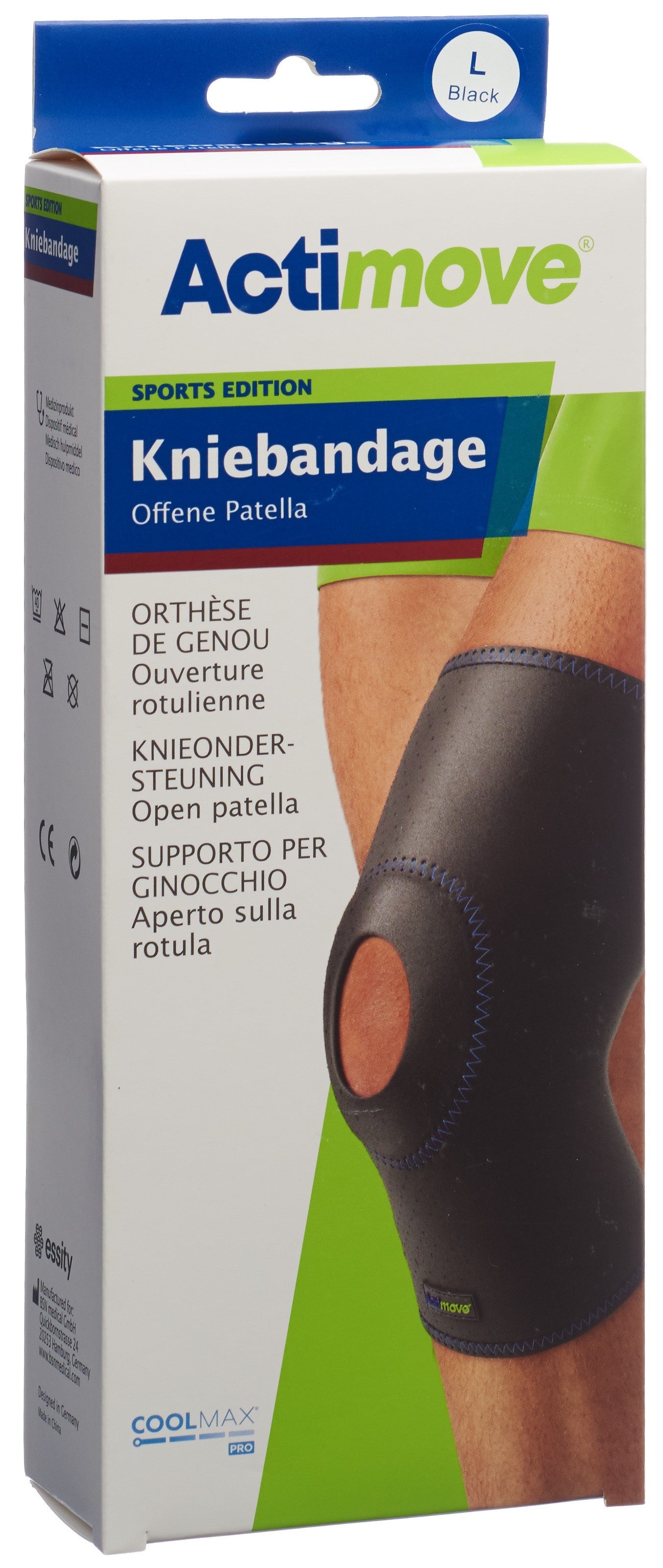 ACTIMOVE Sport Kniebandage L offene Patella