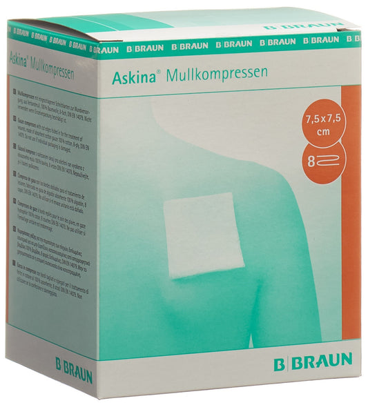 ASKINA Mullkompresse 7.5cmx7.5cm ster