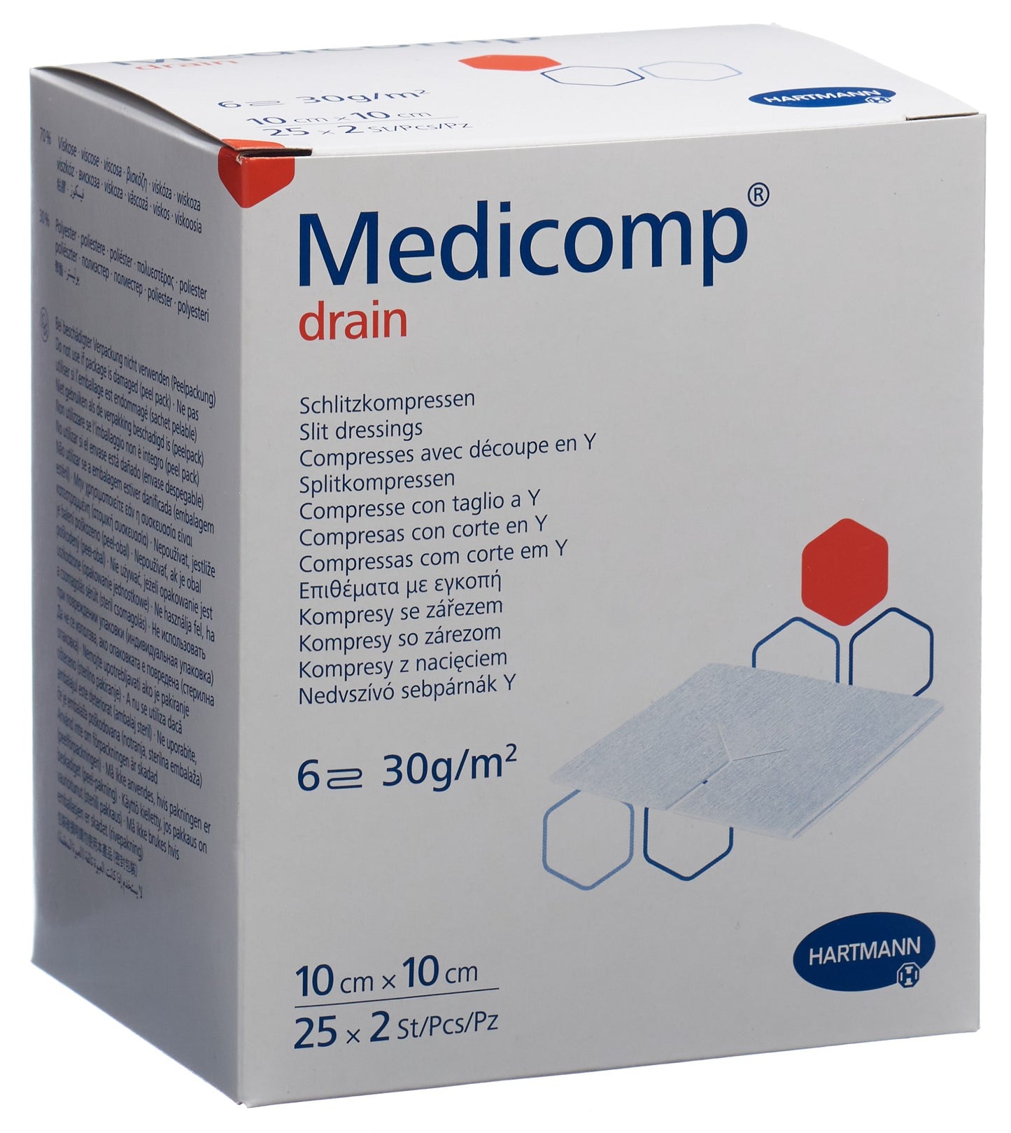 MEDICOMP drain 10x10cm steril