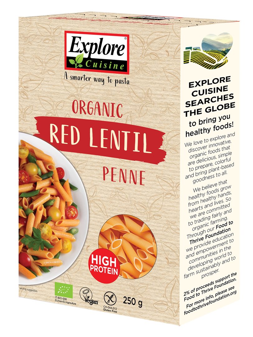 EXPLORE CUISINE Penne aus Roten Linsen Bio