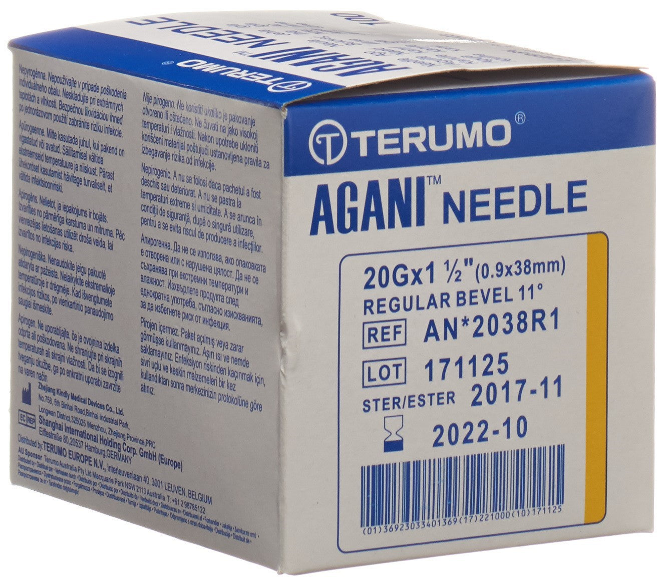 TERUMO Agani Einmalka 20G 0.9x38mm gelb