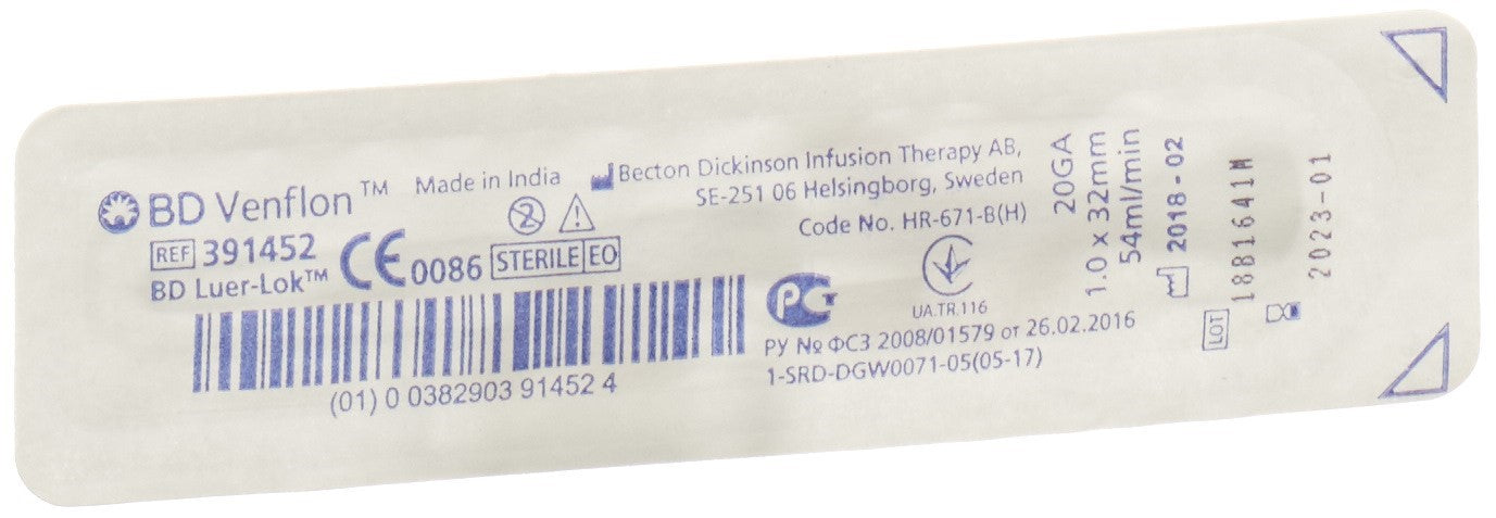 BD VENFLON 20G 1.0x32mm Luer-Lok rosa