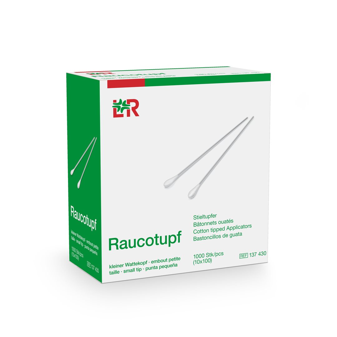 RAUCOTUPF Wattestäbch Holz 15cm kl Kopf