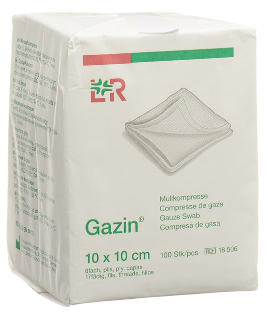 GAZIN Mullkompressen 10x10cm 8f unst