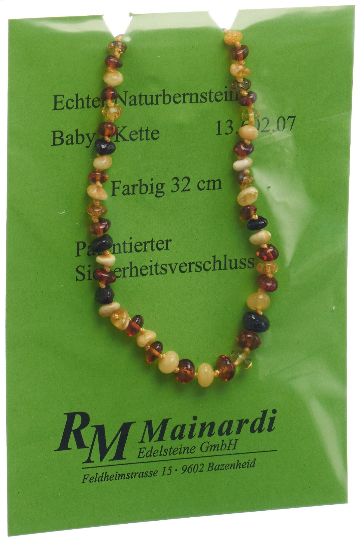 MAINARDI Natur Bernstein 32cm farbig Sicherheitsv