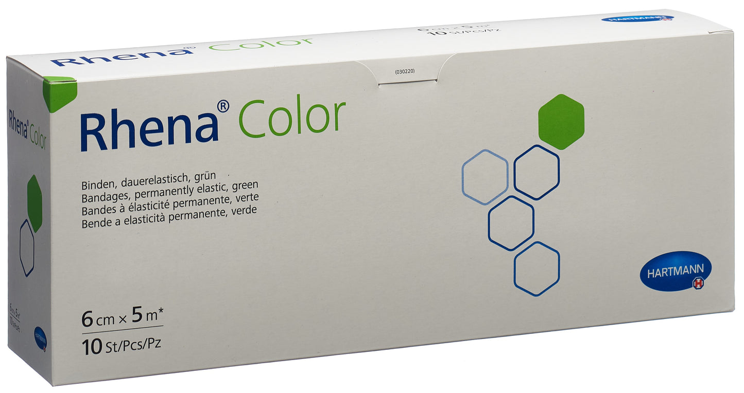 RHENA Color Elast Binde 6cmx5m grün offen