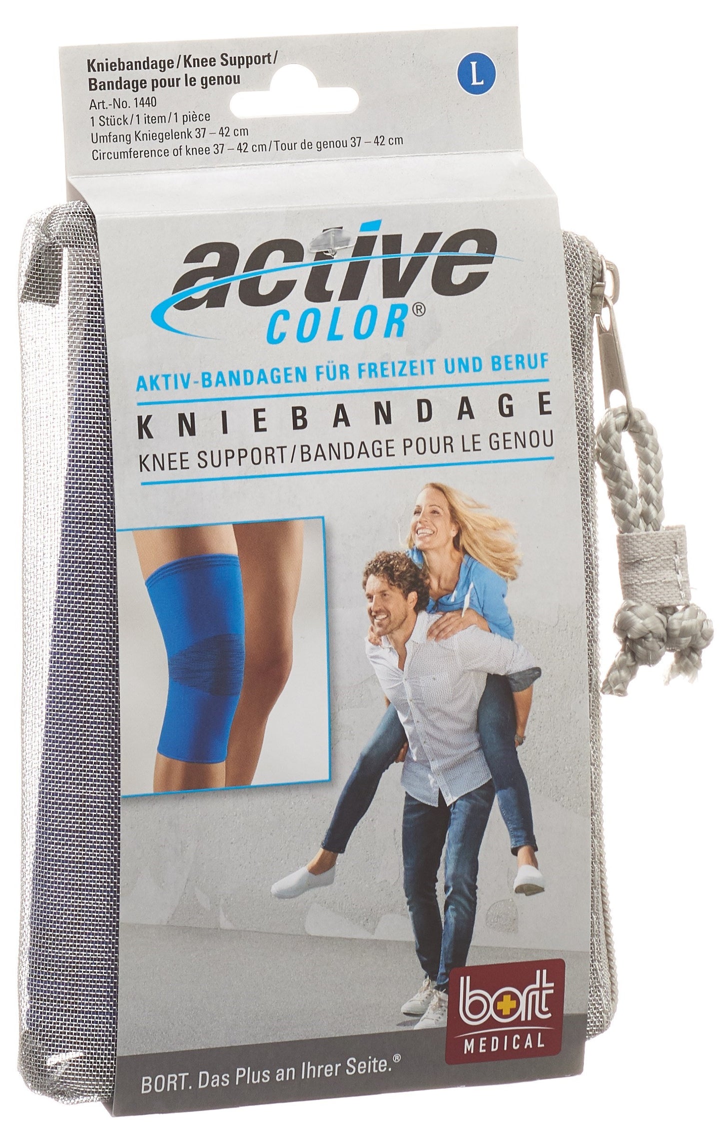 BORT ActiveColor Kniebandage L +37cm blau
