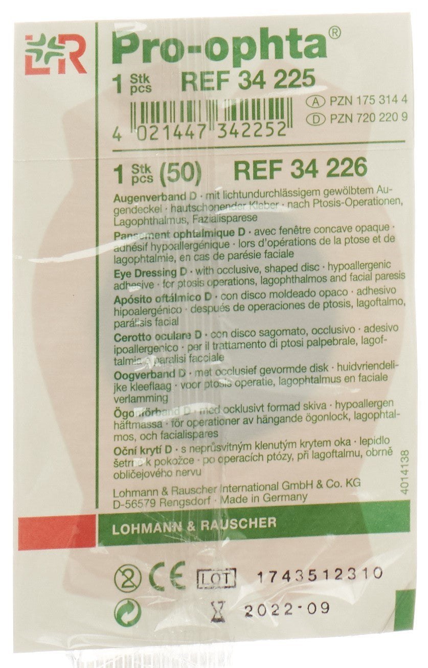 PRO-OPHTA D Augenverband lichtdicht hautf
