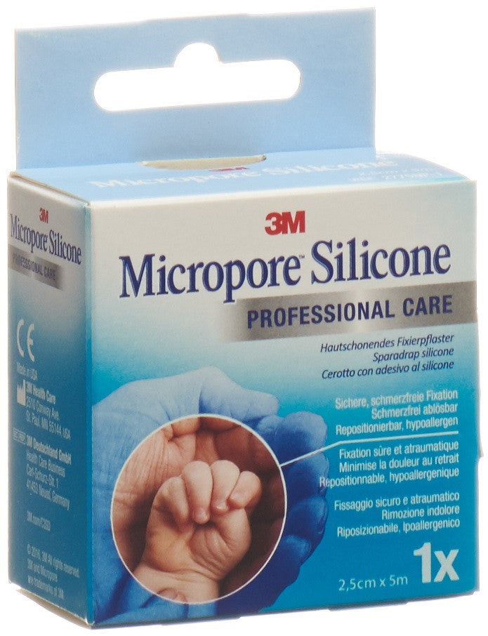 3M MICROPORE Silicone Heftpflaster 2.5cmx5m
