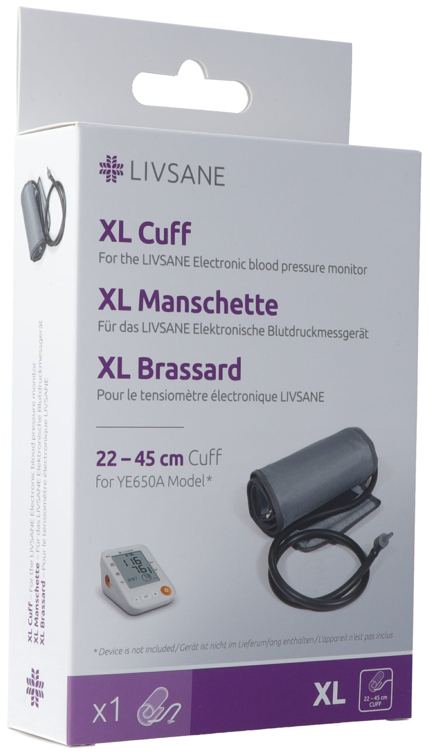 LIVSANE Manschette XL 22-45cm zu Blutdruckm YE650A