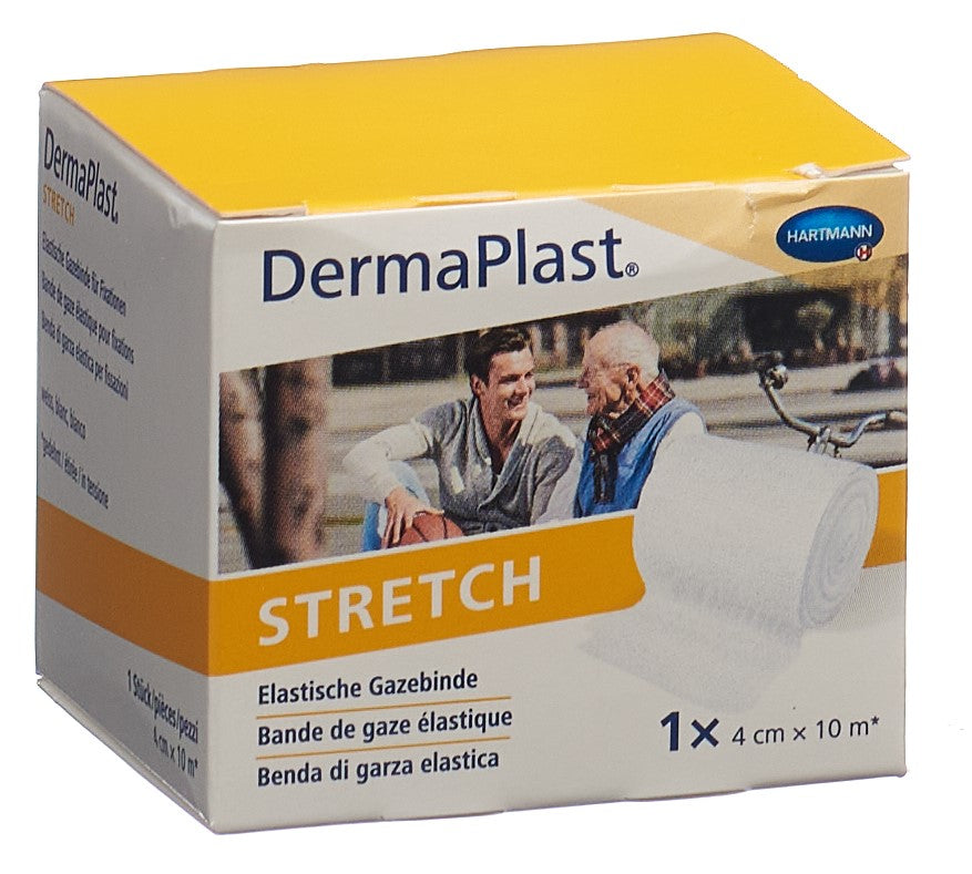 DERMAPLAST Stretch Gazebinde 4cmx10m weiss