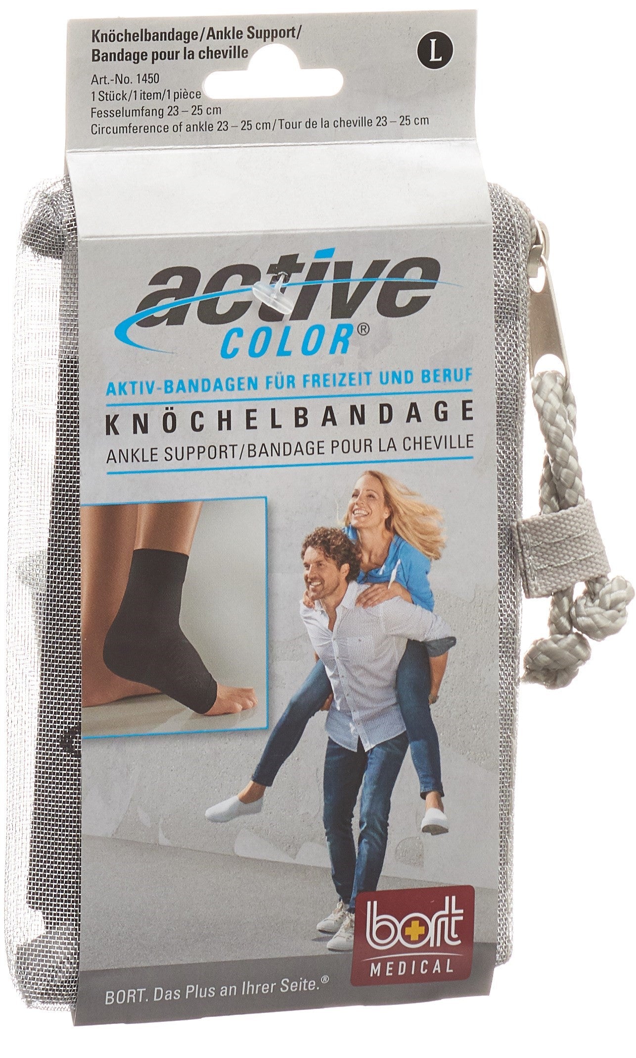 BORT ActiveColor Knöchelbandage M -23cm schwarz
