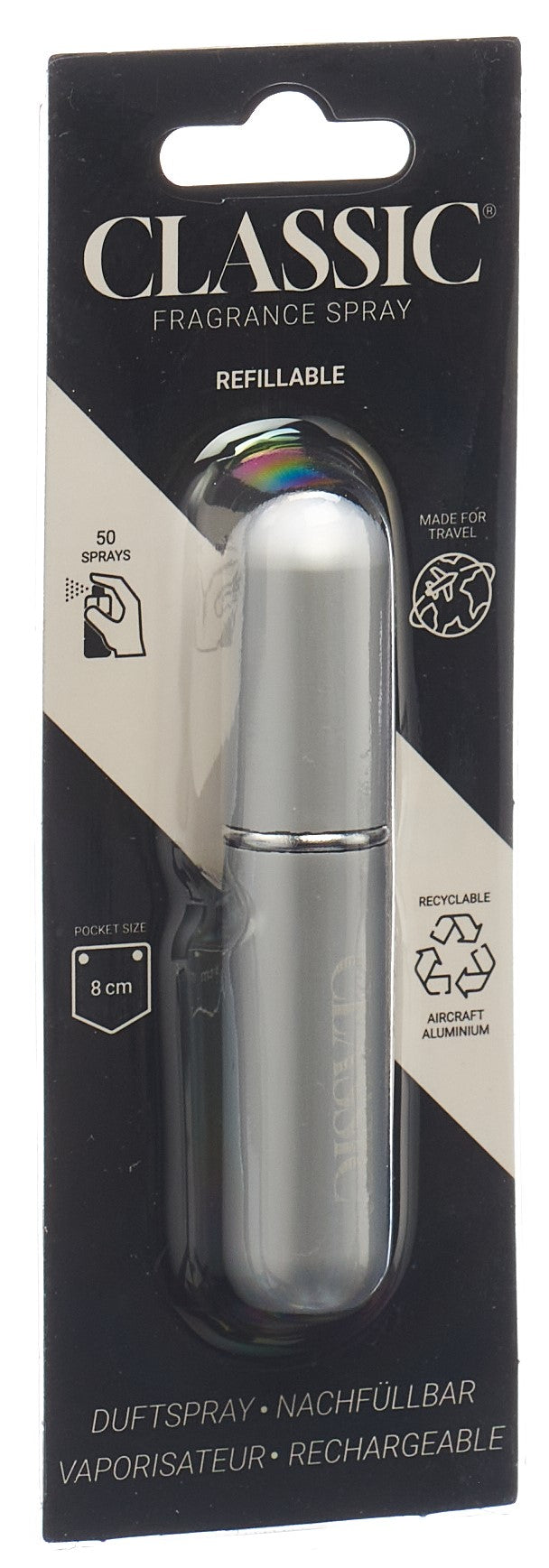 CLASSIC Duftspray nachfüllbar silber