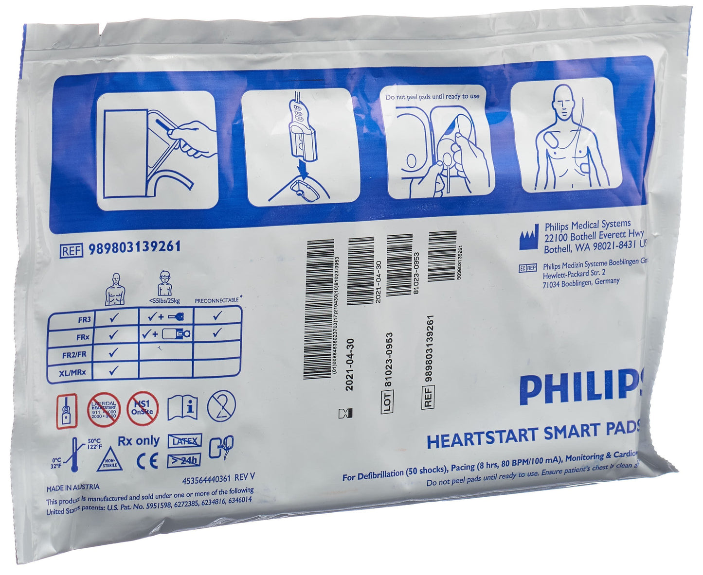 PHILIPS HeartStart FRx Smart PadsII Elektrodenka