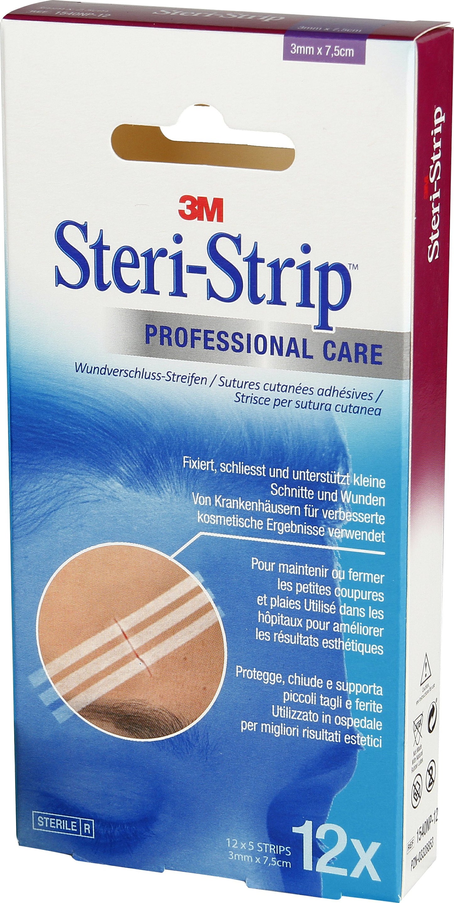 3M STERI STRIP 3x75mm weiss verstärkt
