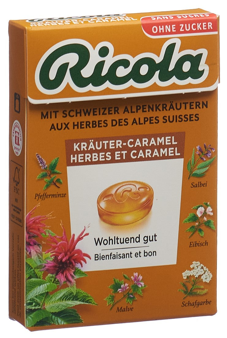 RICOLA Kräuter-Caramel o Zucker m Stevia