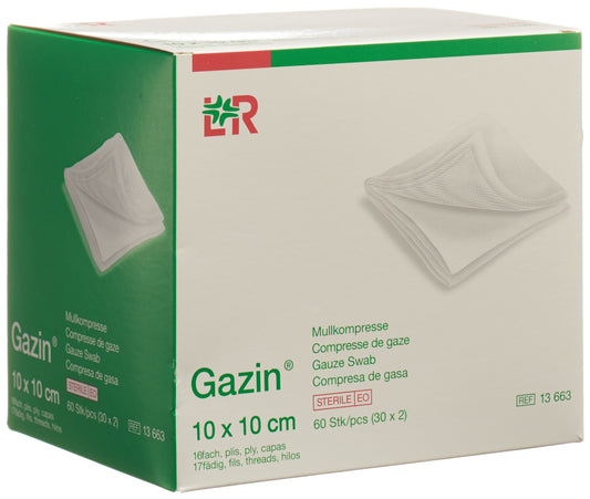 GAZIN Mullkompressen 10x10cm 16f st