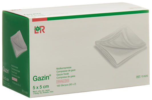 GAZIN Mullkompressen 5x5cm 8f st