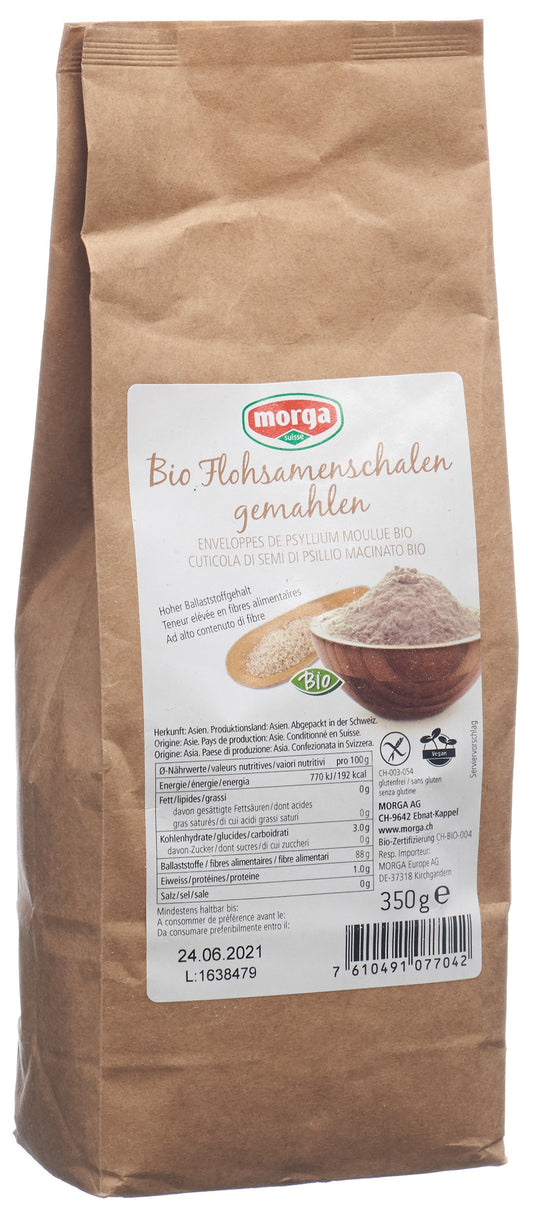 MORGA Flohsamenschalen gemahlen glutenfr Bio