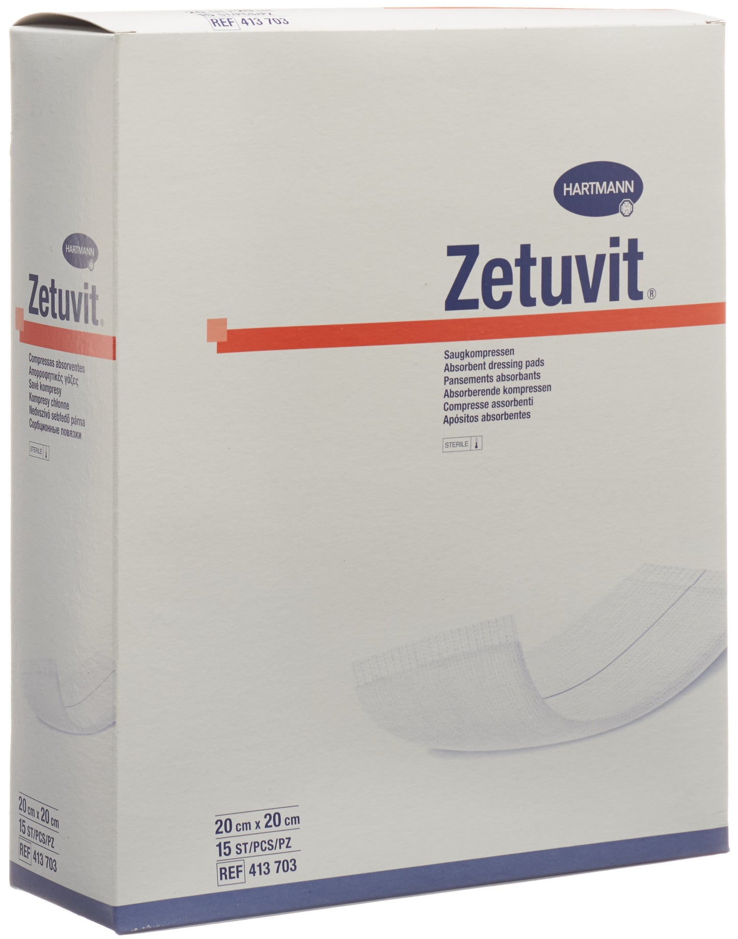 ZETUVIT Absorptionsverband 20x20cm steril