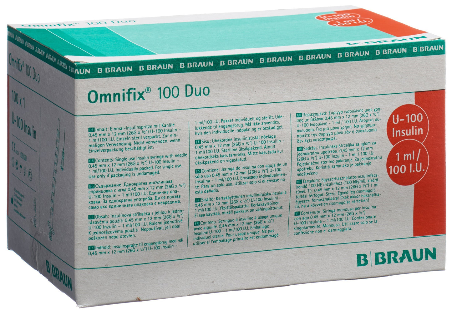 OMNIFIX Insulin 1ml duo mit Kanüle G26
