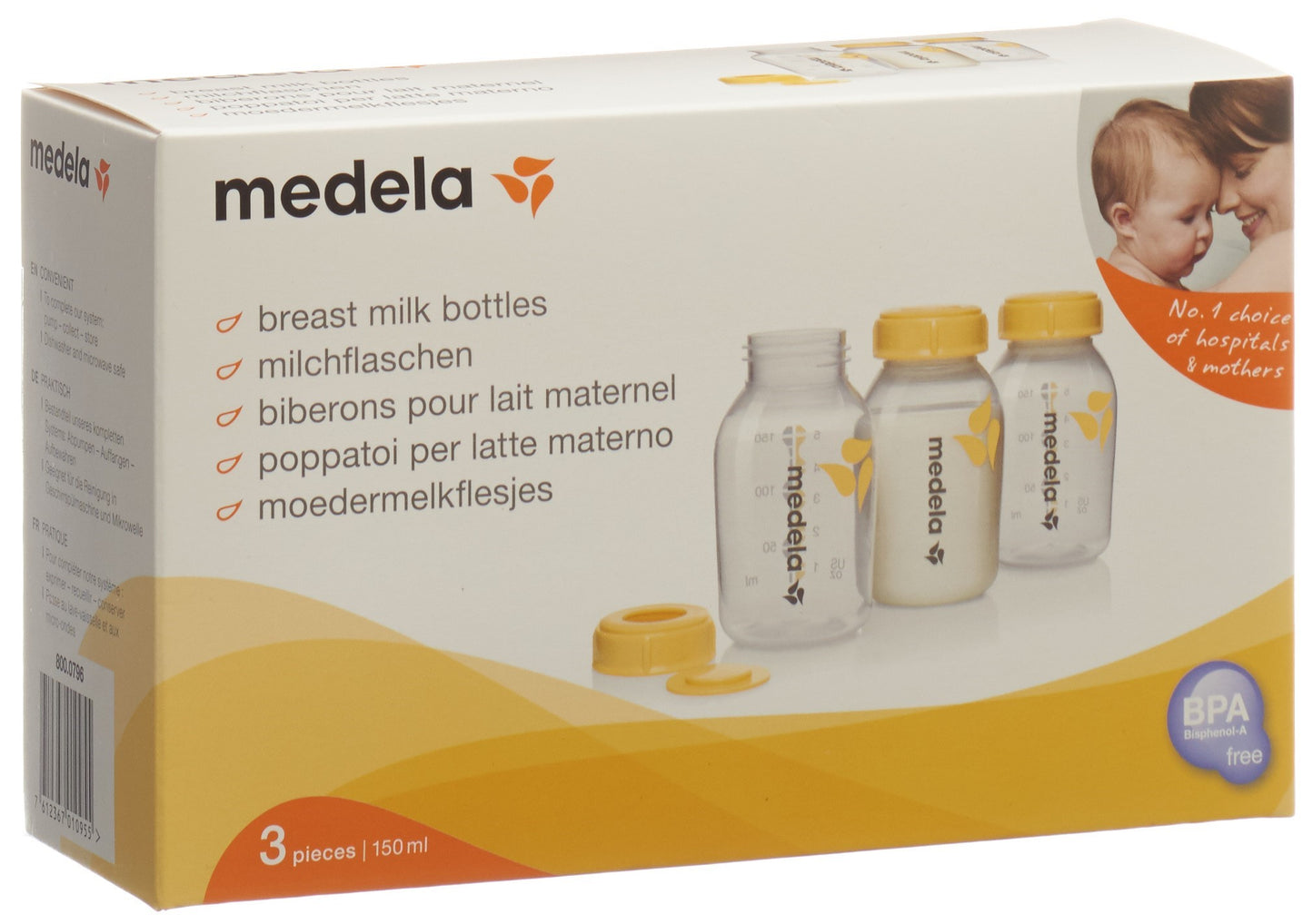 MEDELA Milchflasche 150ml inkl Deckel m Einl