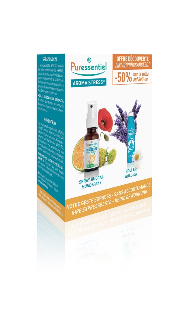 PURESSENTIEL Stress Box Roll-on+Mundspray
