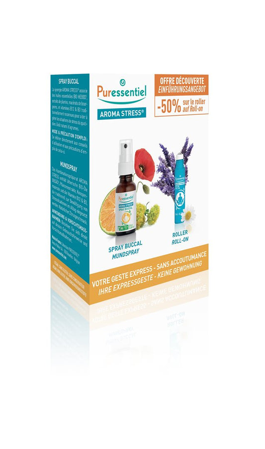 PURESSENTIEL Stress Box Roll-on+Mundspray