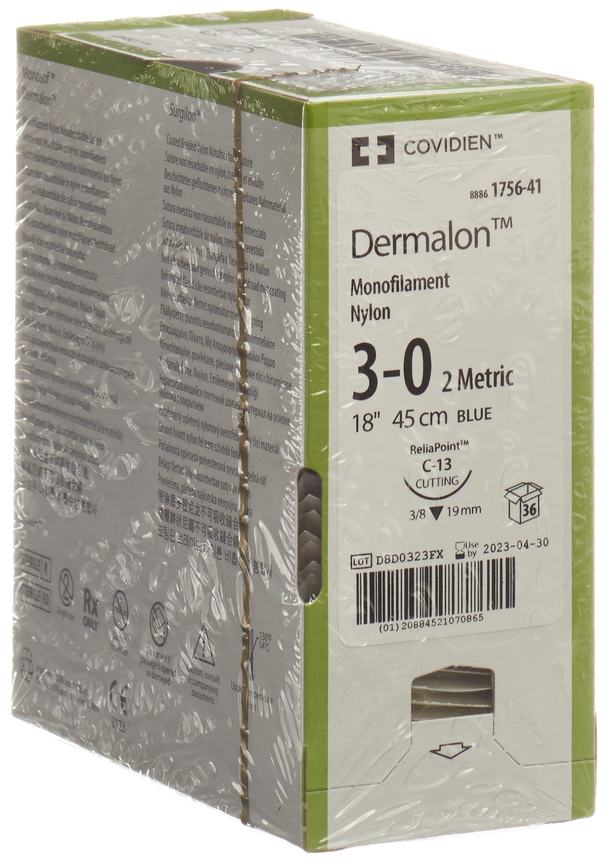 DERMALON 45cm blau 3-0 C-13